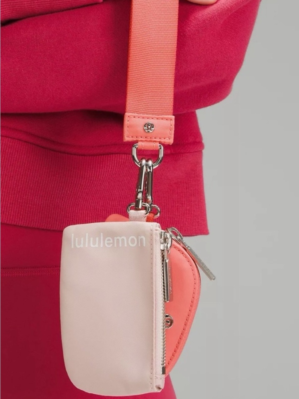 lululemon athletica Light Pink and Coral Mini Crossbody Pouch